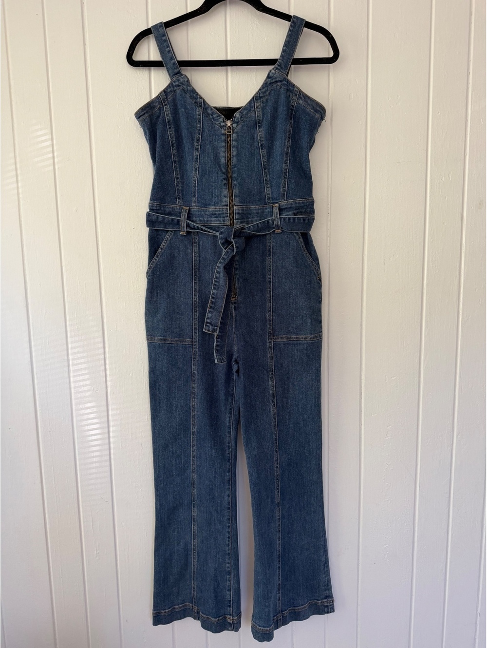 Veronica Beard Women's Denim Jumpsuit with Belt Size 8
